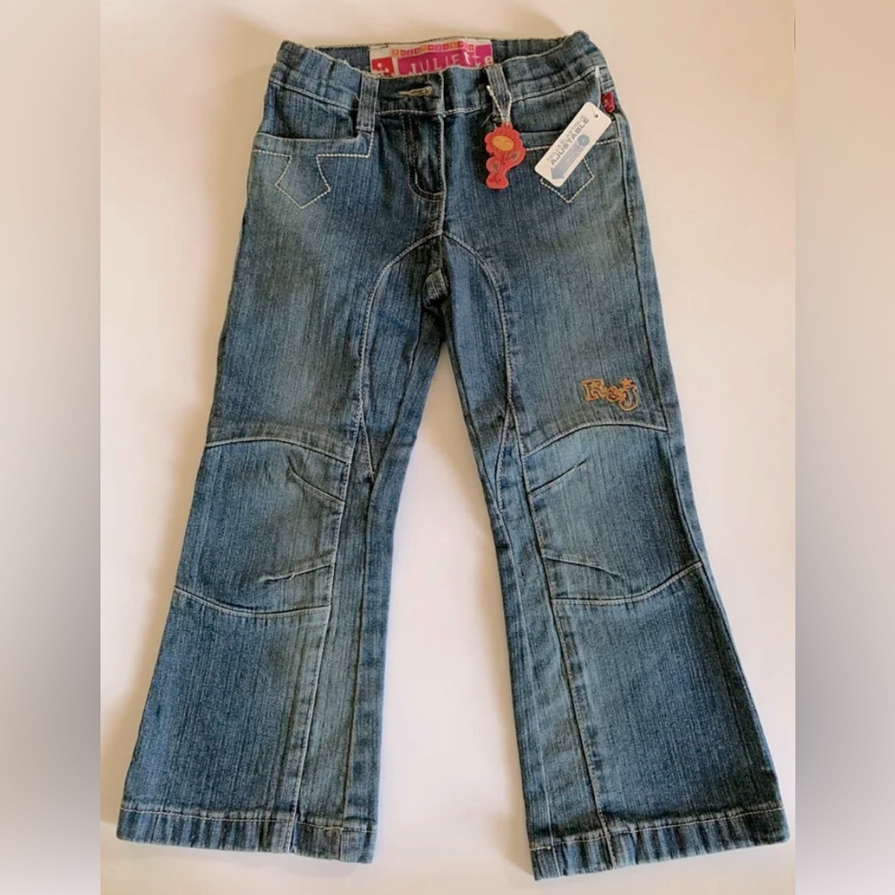 NWT, Girls Juliette Jeans, Size 4 Reg, Adjustible Waistband Blue. NEW w/TAGS!